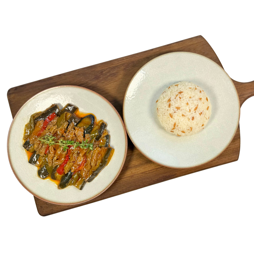 Etli Patlıcan Güveç & Pirinç Pilavı